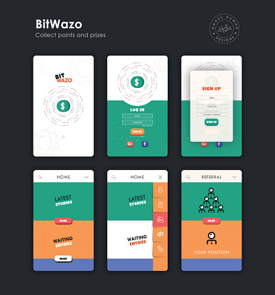 BitWazo - Collect points and prizes branding design graphic design illustration points and bucks ui uiux