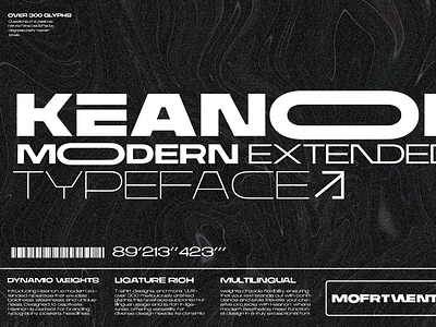 Keanon - Modern Extended Typeface visual design