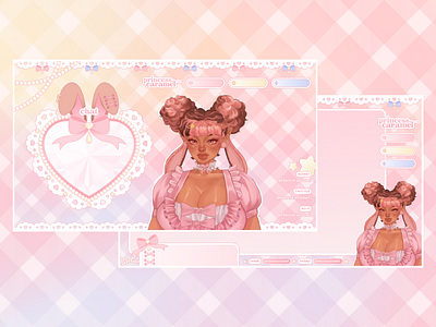 Cute Overlays for Bunny VTuber bunny cute graphic design overlays pink twitch overlays vector illustration vectors vtuber