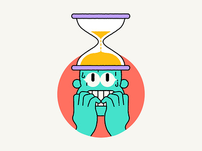 😬⏳ anxiety artwork creative deadline design graphic design green hands hourglass illustration illustrator ilustrace marekehrenberger pressure red stress vector