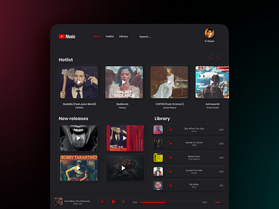Youtube Music Player (Desktop) branding product design