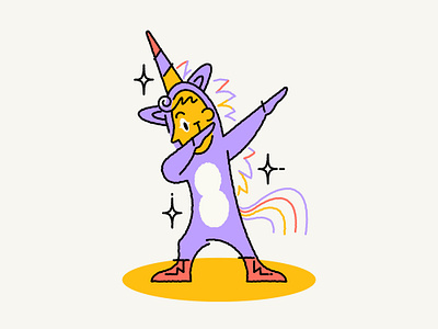 🦄 artwork creative dab dabbing design funky graphic design happy illustration illustrator ilustrace ilustracion marekehrenberger onesie purple quirky smiling stars unicorn vector