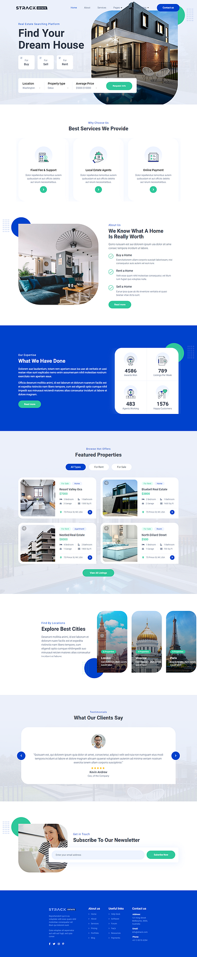 Concept2 for real estate company branding design graphic design ui website wordpress