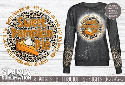 Sweet Pumpkin Pie Sublimation Png with Matching Pattern 3d animation apparel graphic design motion graphics