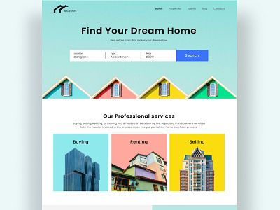 Real Estate Landing page landing page real estate ui ui designs ux ux design website design