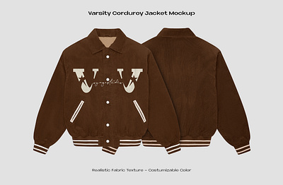 VARSITY CORDUROY JACKET MOCKUP corduroy jacket corduroy varsity varsity jacket