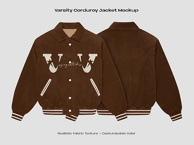 VARSITY CORDUROY JACKET MOCKUP corduroy jacket corduroy varsity varsity jacket