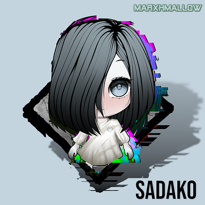 Kawaii Sadako: Cursed Tape chibi dead by daylight illustration kawaii kawaii horror sadako yamamura