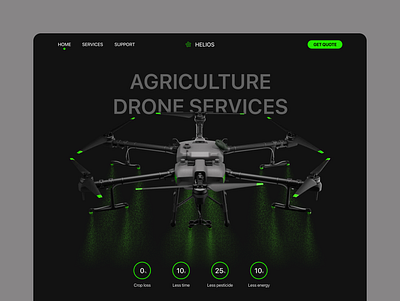 Drone Services Website agriculture agriculture dornes dji drone drones ui ui design uidesign uiuxdesign ux web design website website design