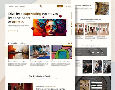Art Gallery home page landing page ui ui design ui kit uiux user interface