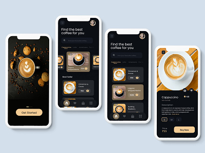 Coffee App UI designs coffee coffee app coffee app designs mobile app ui ui designs ux