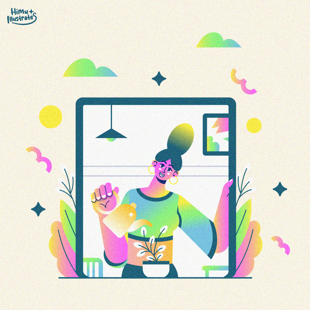 Watering Plants Illustration flat flat illustration illustration vector