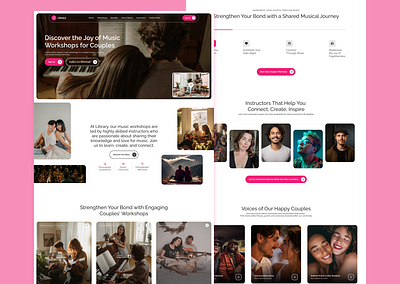 Library's Music Workshop For Couples couples figma landing page love music workshop people relationships uidesign uiux visual design web web design website