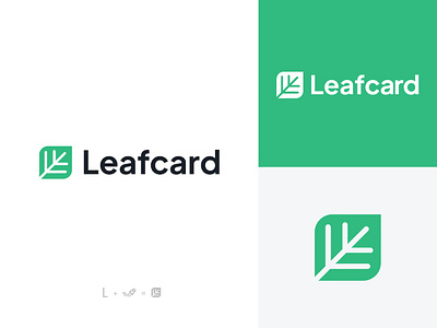 Leafcard Natural Logo branding folio graphic design l logo leaf letter logo logo natural