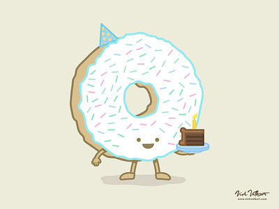 Birthday party donut birthday chocolate cake donut doughnut happy birthday illustration illustrator party hat vector vector art