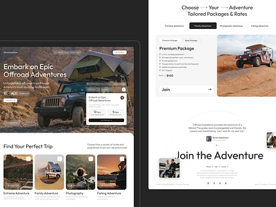 Offroad Adventure Website branding design graphic design illustration landing logo motion graphics offroad typography ui ux website