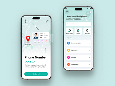 Phone Number Locator App Design animation graphic design logo motion graphics ui