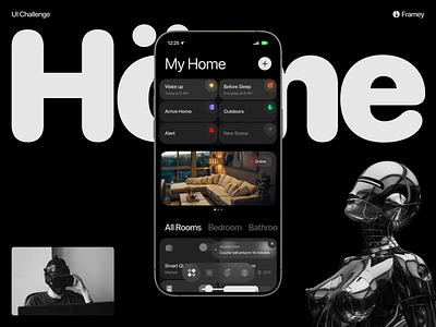 Smart Home App ai animation dark future home smart ui ux