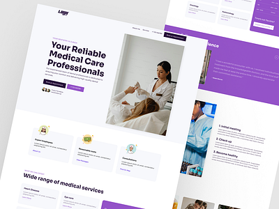 Medical Care Professionals Landing Page Design care appointments care resources care services health info medical booking medical landing page medical page medical records medical website