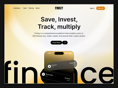 FINKEY aesthetic aesthetic design app crypto crypto management design graphic design invest in crypto multiply crypto track crypto coins ui ux