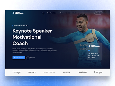 Motivational Coach - Daniel Engelbrecht clean dark mode design hero landing page landingpage minimal personal personal website portfolio portfolio website ui design uiux web web design website