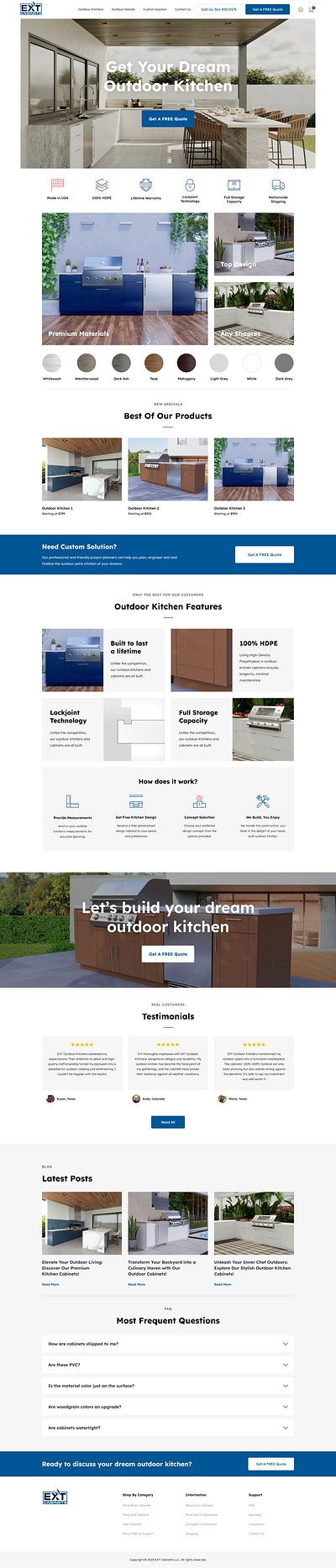 Outdoor Kitchen Website website design