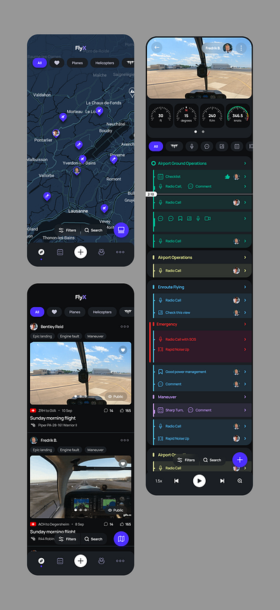 Helicopter Training App mobile ui