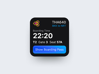 Air Ticket Widget air boarding design fly ios widget mobile design plane trip ui widget