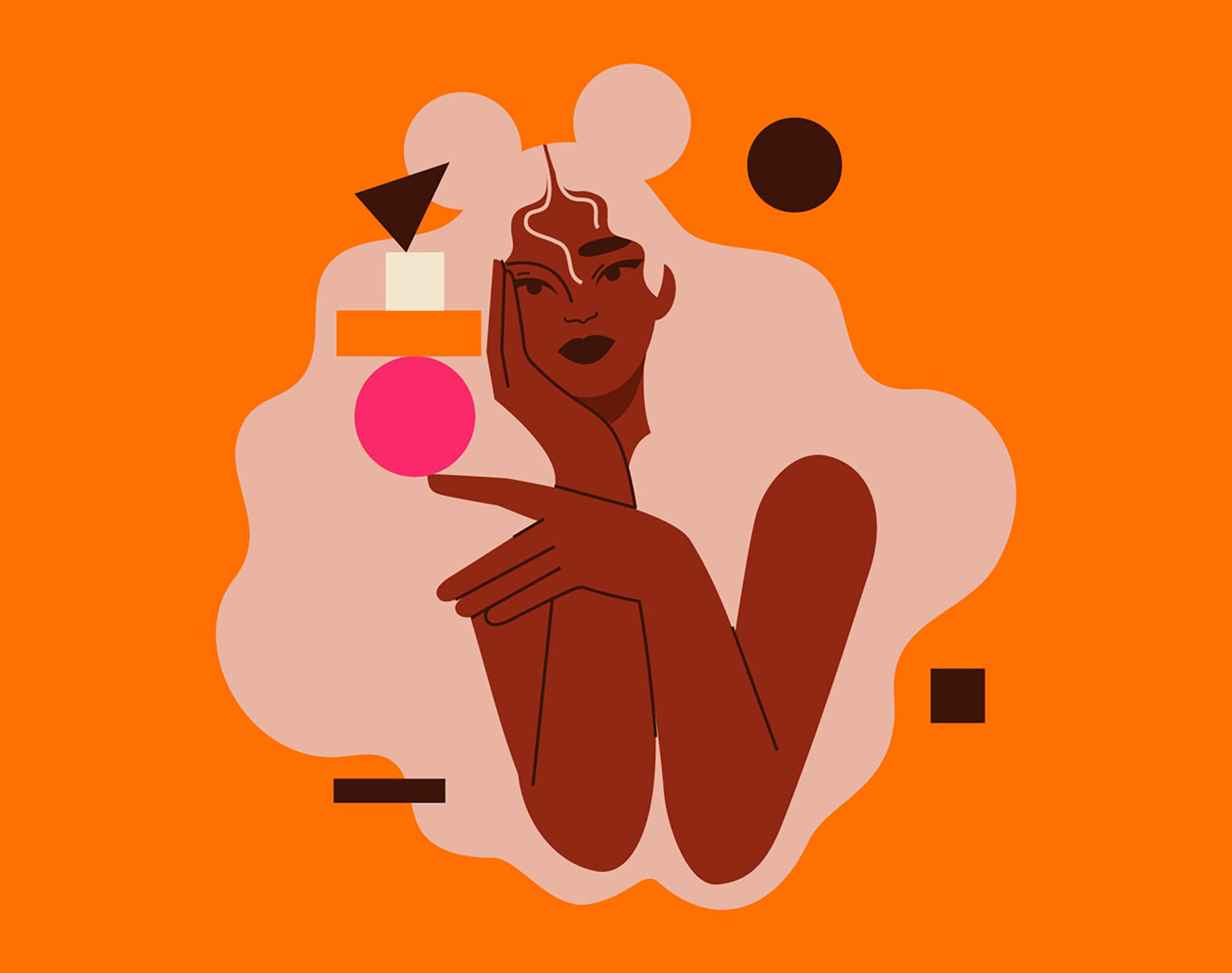 Balance animation art direction balance branding creative creative design creative desihn designer editorial editorial illustration equilibrium graphic design hair human illustrator logo motion graphics orange pink ui