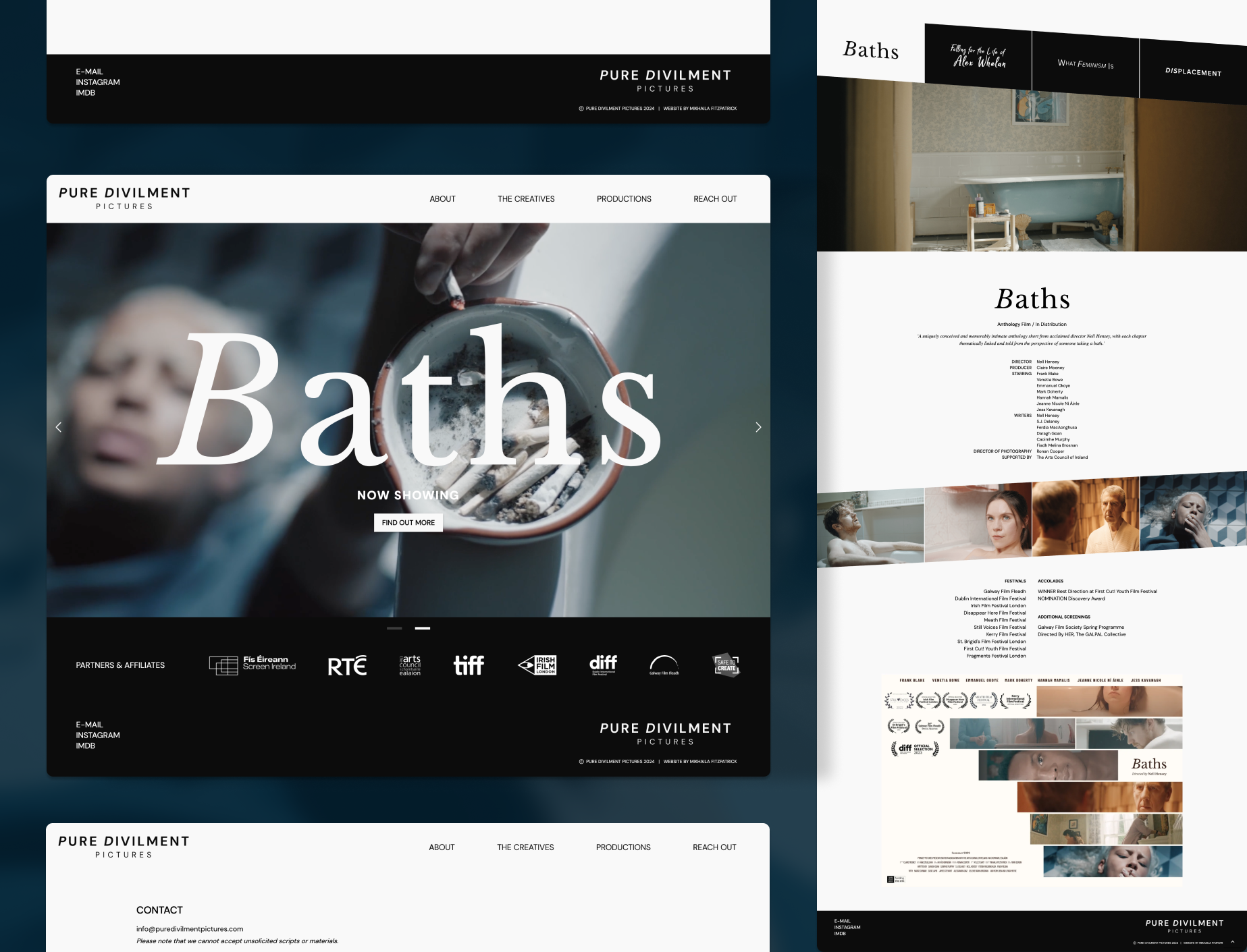 Productions Page | Pure Divilment Pictures design film film productions film productions website film website landing page landing page design productions website ui ui design user interface user interface design web design web inspo website website design