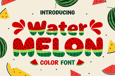 Watermelon Color Font design designer font fonts typeface typography watermelon color font