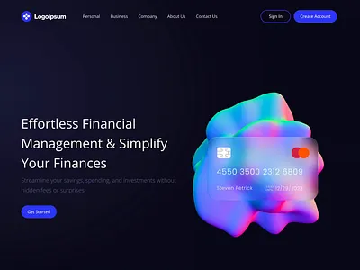 3D Website Landing Page - Hero Section 3d animation dailyui graphic design interface motion graphics spline3d ui userexperience ux webdesign