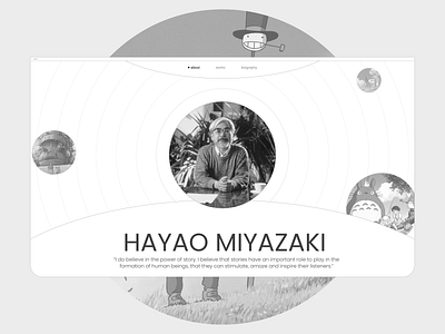 Hayao Miyazaki Website Portfolio anime composition design grid manga minimal portfolio simple typography ui ux web design website website portfolio white
