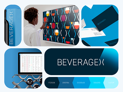 Visual Identity for BeverageX beverage blue branding design graphic design graphic design identity logo typography