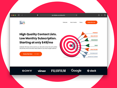 High Quality Contact Lists Landing Page Design designchallenge landingpage uidesign userexperience uxdesign webdesign