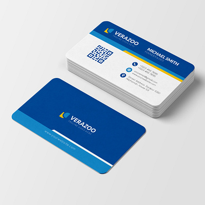 blue colour business card template vector stylish