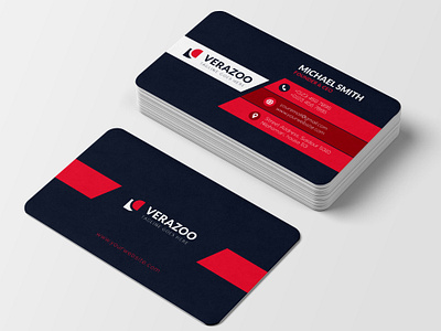 black and red colour business card template project