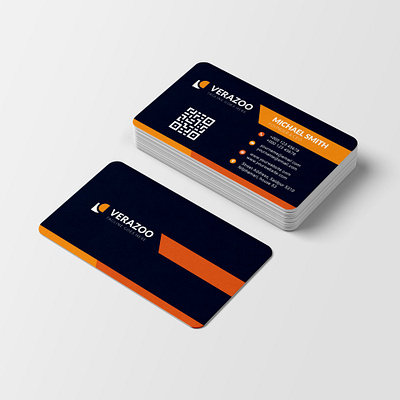 black and orange colour business card template project