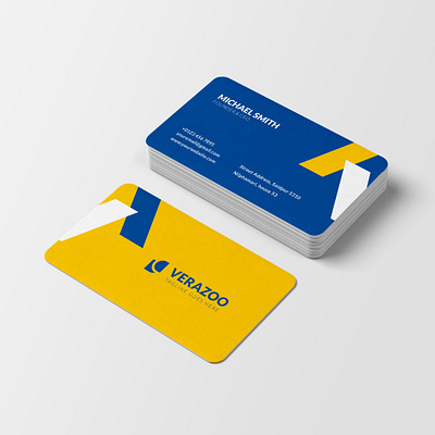 blue yellow business card template project