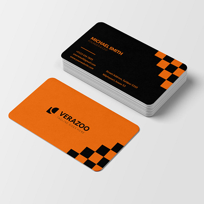 black and orange colour business card template project