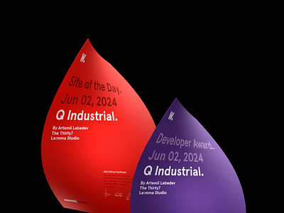 Q Industrial [Site of the Day, Dev Awwwards] 3d art direction award awwwards creative design development editorial graphic design interface layout minimal sotd typo typography ui ux web design web pages webflow