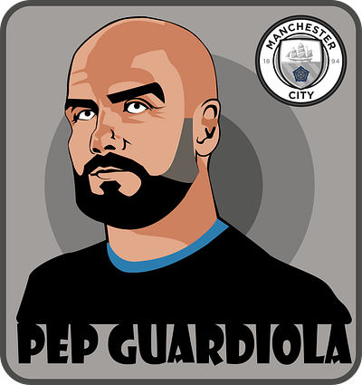 PEP GUARDIOLA MAN. City animation branding cartoon character art design graphic design illustration logo ui vector