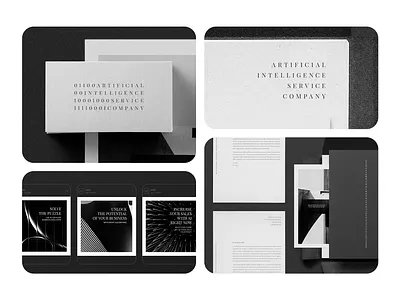 Visual Identity for Artificial Intelligence Service Company ai branding bw design graphic design identity illustration logo typography