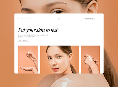 E-commerce: Skincare website cosmetics design ecommerce hero landingpage minimalistic modern skincare ui