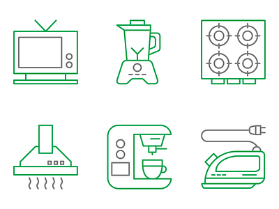 Icon Set of Appliances appliances design domestic graphic design icons illustration set of icons vector