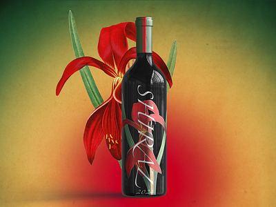 Shiraz - Wine Label Design botanical bottle branding design flower graphic design illustration label label designer packaging packaging designer photoshop red wine wine label winery