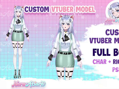 Custom VTuber Full Body Models with Expert Rigging virtualyoutuber