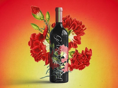 Garnacha - Wine Label Design botanical illustration branding design floral grape graphic design illustration label designer packaging packaging design photoshop red vintage wine wine design wine label wine label design winery