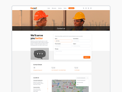 Gankco Energy - Contact Page contact page design product design ui uiux ux