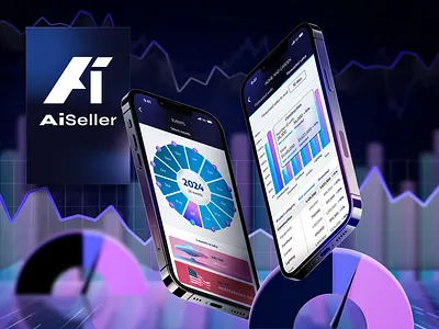 AiSeller - AI-Driven E-Commerce Mobile App app screen design bank charts e commerce financial financial product fintech interface linechart market marketplace mobile apps mobile ux ui design numbers predictiveanalytics sales sell transaction ui ux